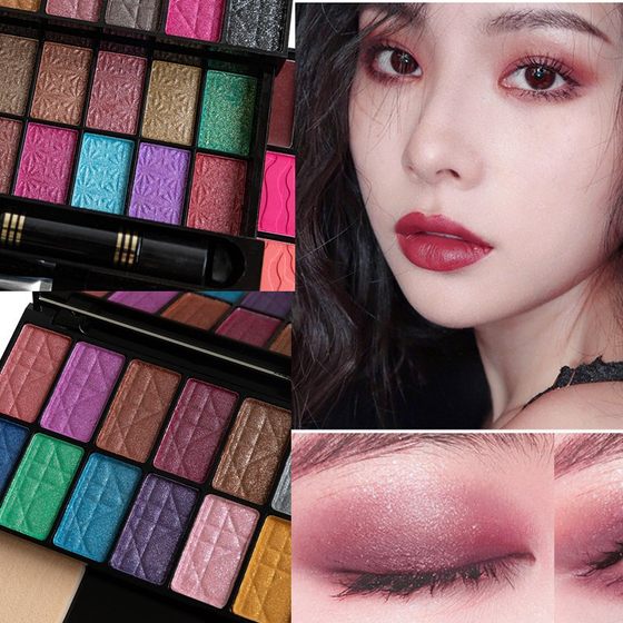 New GLAZZI24 color eye shadow 4 color blush 4 Color Lip Glaze 2 color powder cake cotton Brush Mascara makeup suit
