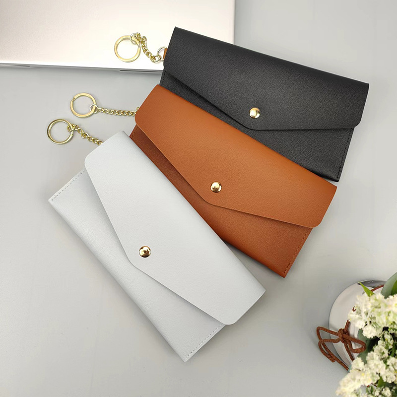 New Portable Women's Long Wallet Women's Hand Wallet Multi-Card Snaps Fashion Mobile Phone Bag Solid Color All-Match_voghion.com
