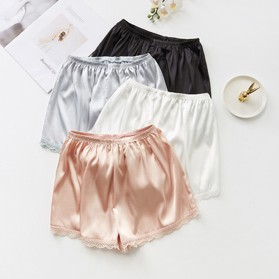 Spring and summer silk anti-light safety pants women's thin lace three-point leggings can be worn inside and outside loose home