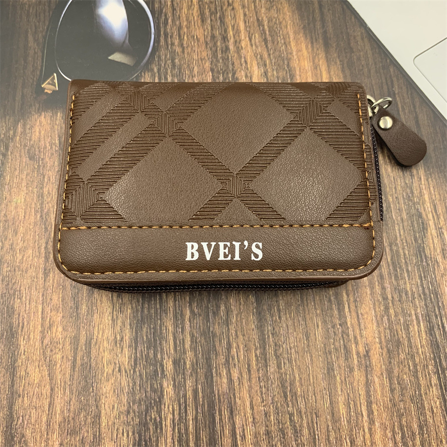 Cross-Border Men's card holder men's wallet organ card holder in stock PU id bag simple new multi-card coin purse
