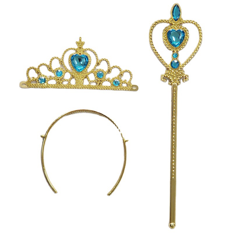 Factory spot direct supply of new ice and snow Crown headwear with gold plating sticky drill craft handmade samples