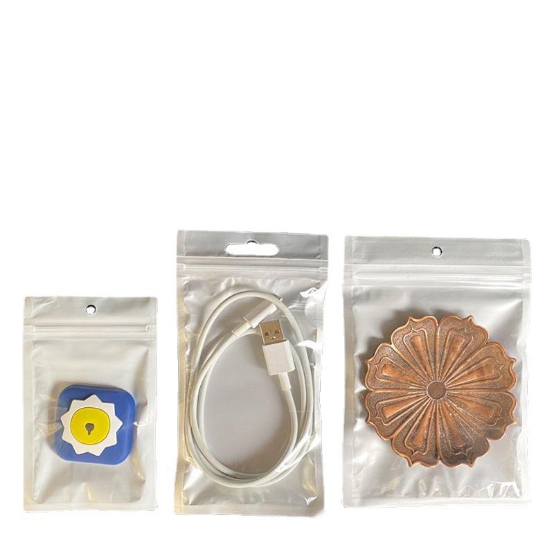 Spot white yin and yang bone pearlescent bag pearlescent packaging bag zipper mouth plastic bag self-sealing pearlescent bag printing