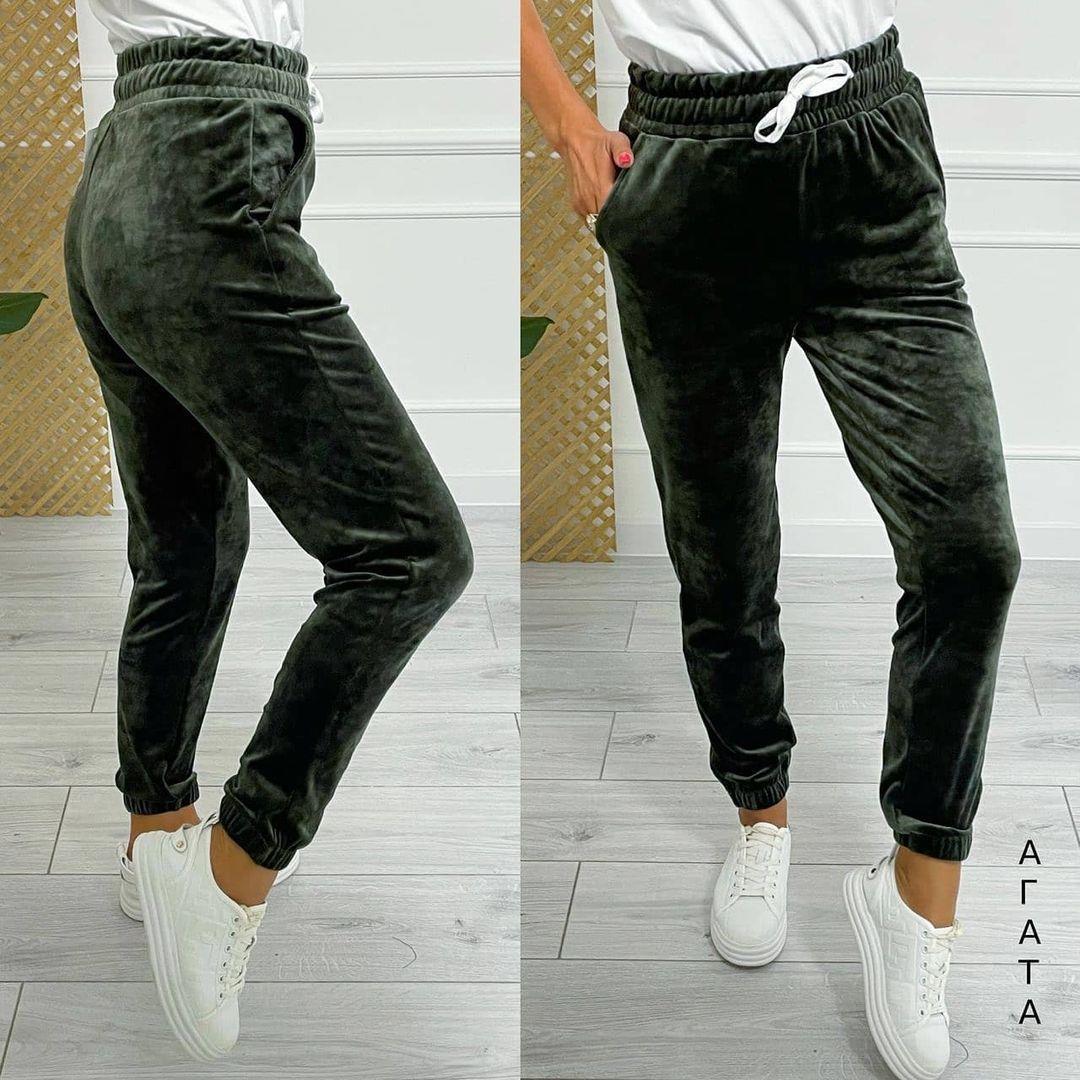 2023 European and American cross-border autumn and winter versatile ankle-tied women's elastic waist lace-up Korean velvet casual pants sports pants