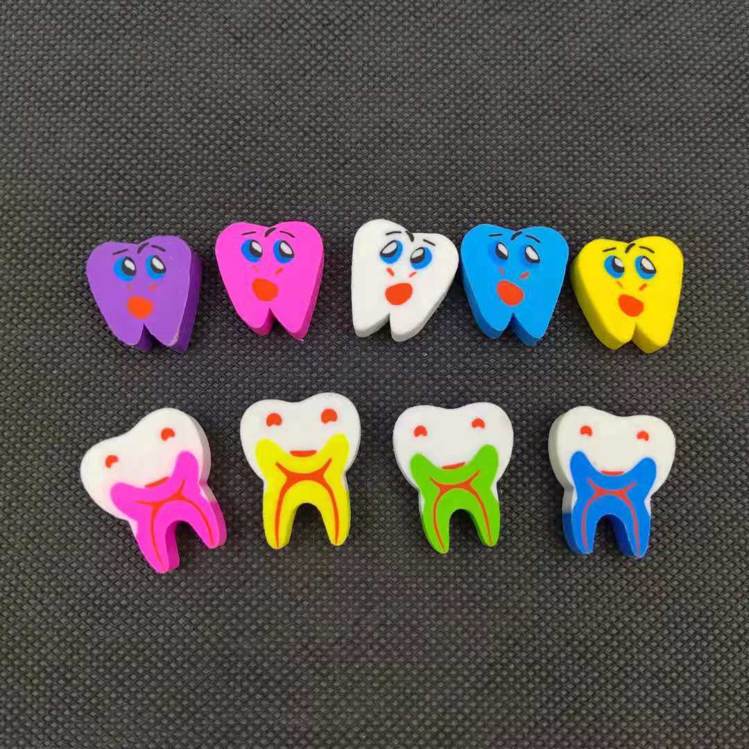 Teeth shape rubber color eraser dental gift eraser wholesale