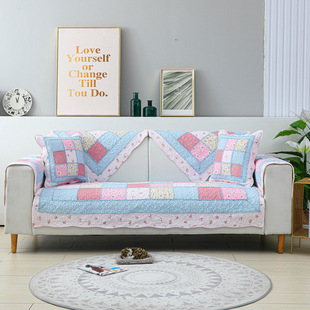 Milea new cotton sofa cushion real patchwork ear Caterpillar Four Seasons sofa cushion non-slip bottom retro style
