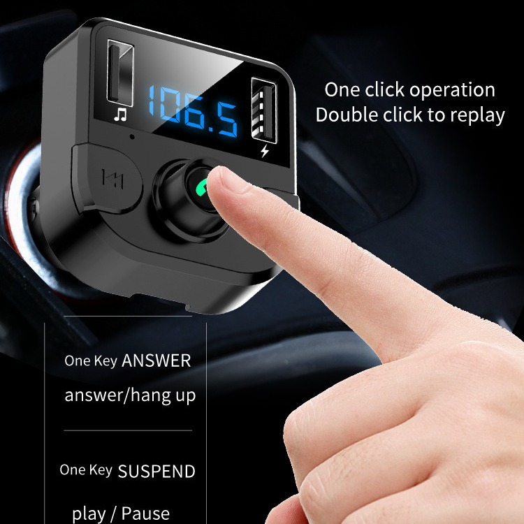Bluetooth 5.0 car mp3 Music U disk multi-function player receiver car cigarette lighter car charger