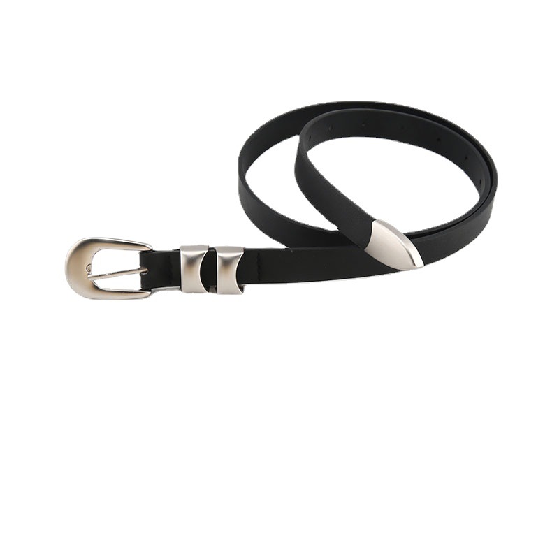 Niche design belt for women 2023 new summer simple Korean style black all-Match belt casual jeans belt