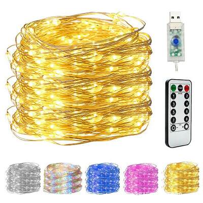 LED light string copper wire light string 8 function Christmas holiday decoration remote control light string LED light string manufacturers wholesale