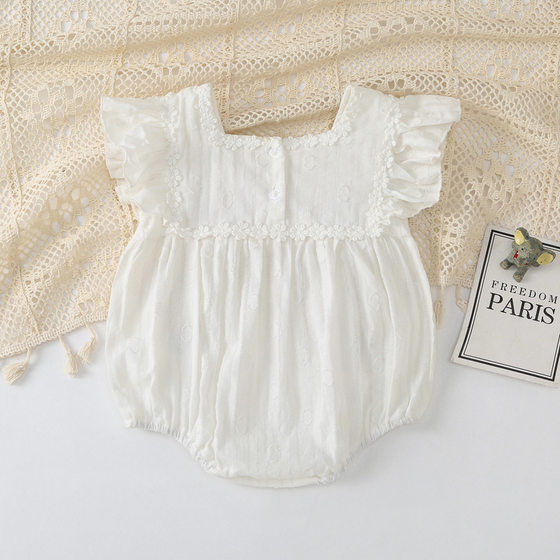 Baby Summer Clothes Newborn Clothes Korean Style Girl Baby's One-piece Clothes Stylistype One Hundred Days Hare Clothes Summer Sisters Wrap Fart Clothes