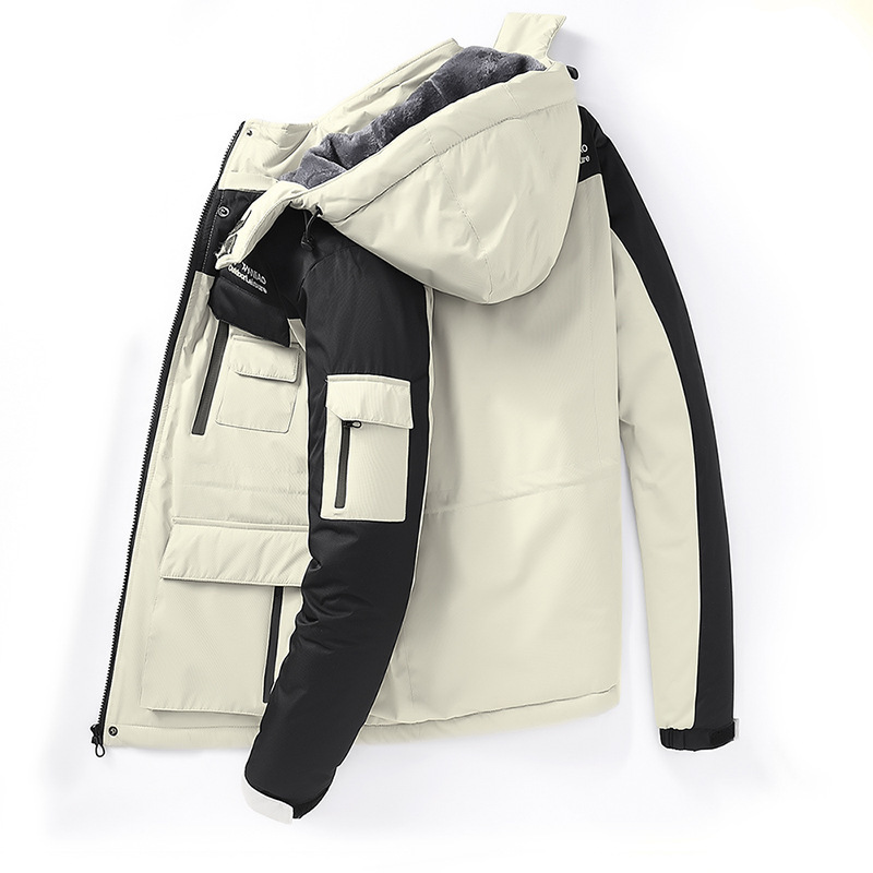 Winter New Fleece-lined Thickened Couples Cotton-padded Clothes Windproof Waterproof Plus Size Plus Size Warm Cold-proof Men's and Women's Rushing Clothes