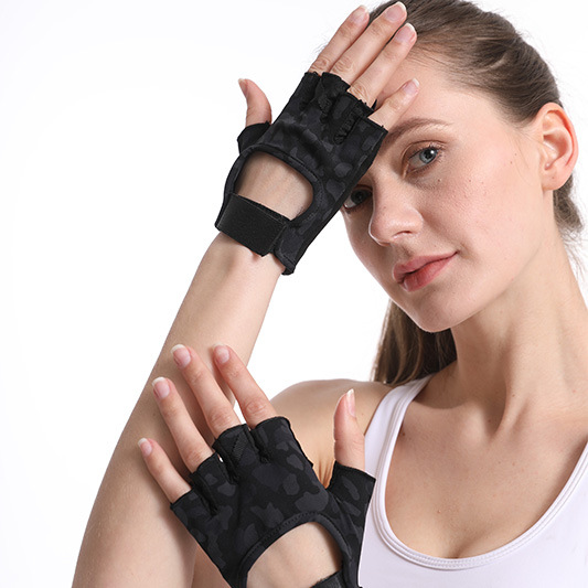 lulu Same Style Fitness Sports Gloves Women's Outdoor Training Yoga Gloves Women's Riding Fitness Non-slip Gloves