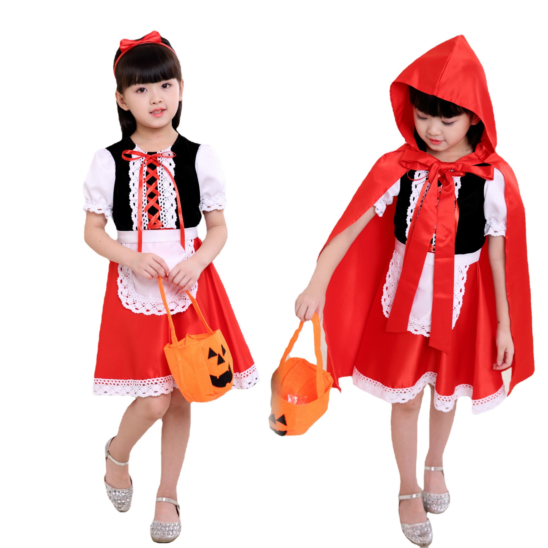 Halloween Little Red Riding Hood Costume Princess Dress Christmas Children cosplay Performance Masquerade Female Fairy Tale