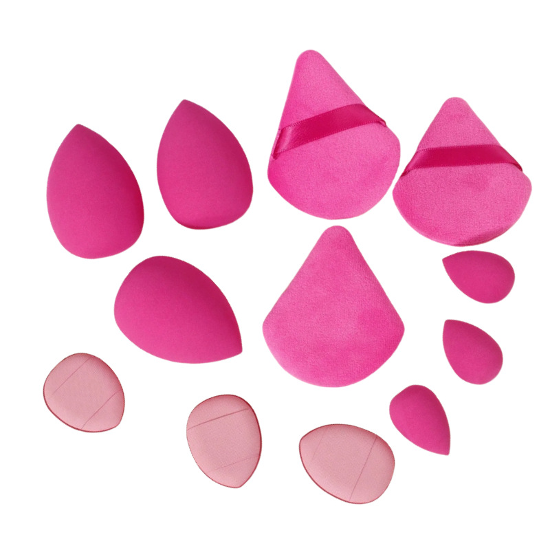 Cross-border Explosions Solid Color Beauty Egg 12-piece Set Mini Thumb Powder Flocking Powder Air Cushion Makeup Egg Makeup Egg
