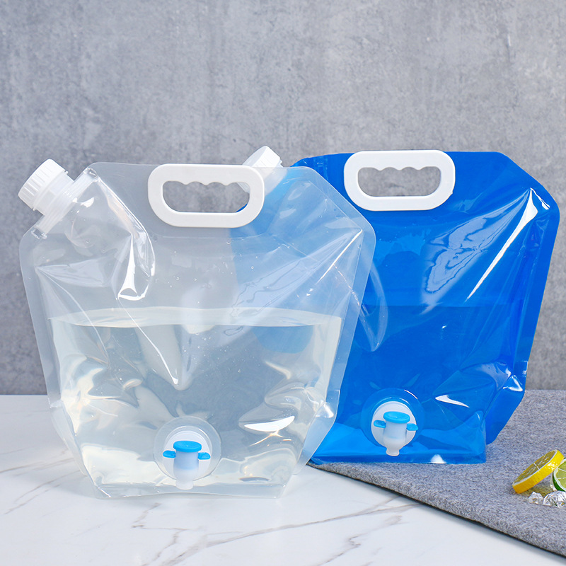 Outdoor Mountaineering Travel Sports Plastic Bucket Camping Water Bag Bag Portable Folding Water Bag Large Capacity Valve