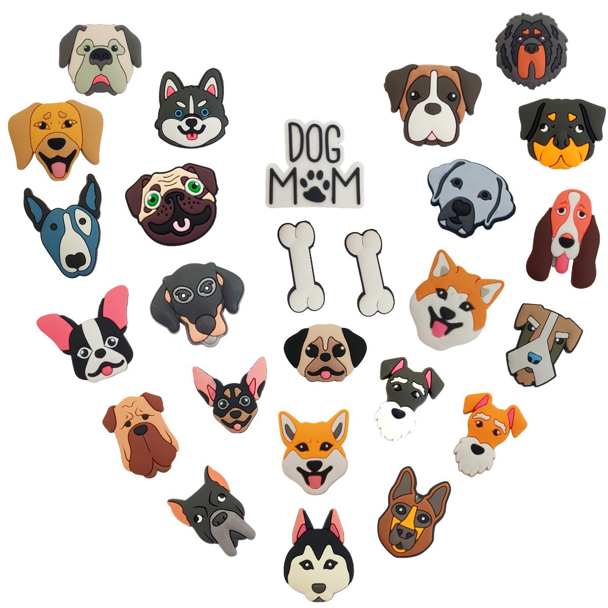 Cross-border New Dog Series Hole Shoes Accessories Dog Head Shoes Flower Shoe Buckle DIY Accessories Chihuahua Shoes Flower Accessories