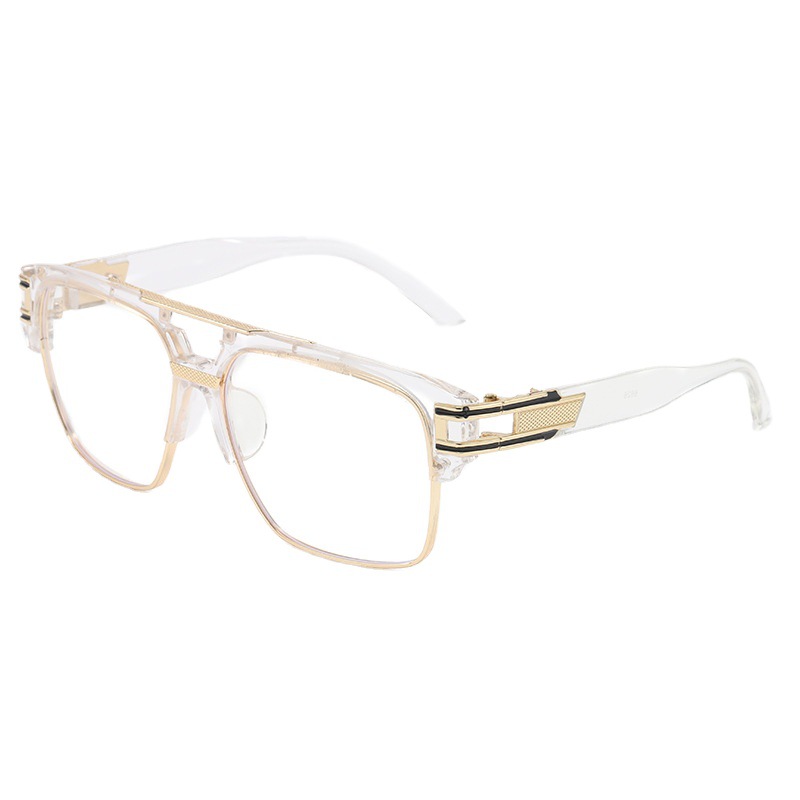 2023 cross-border European and American fashion hinge outdoor plain sunglasses men's and women's frame box retro trendy sunglasses