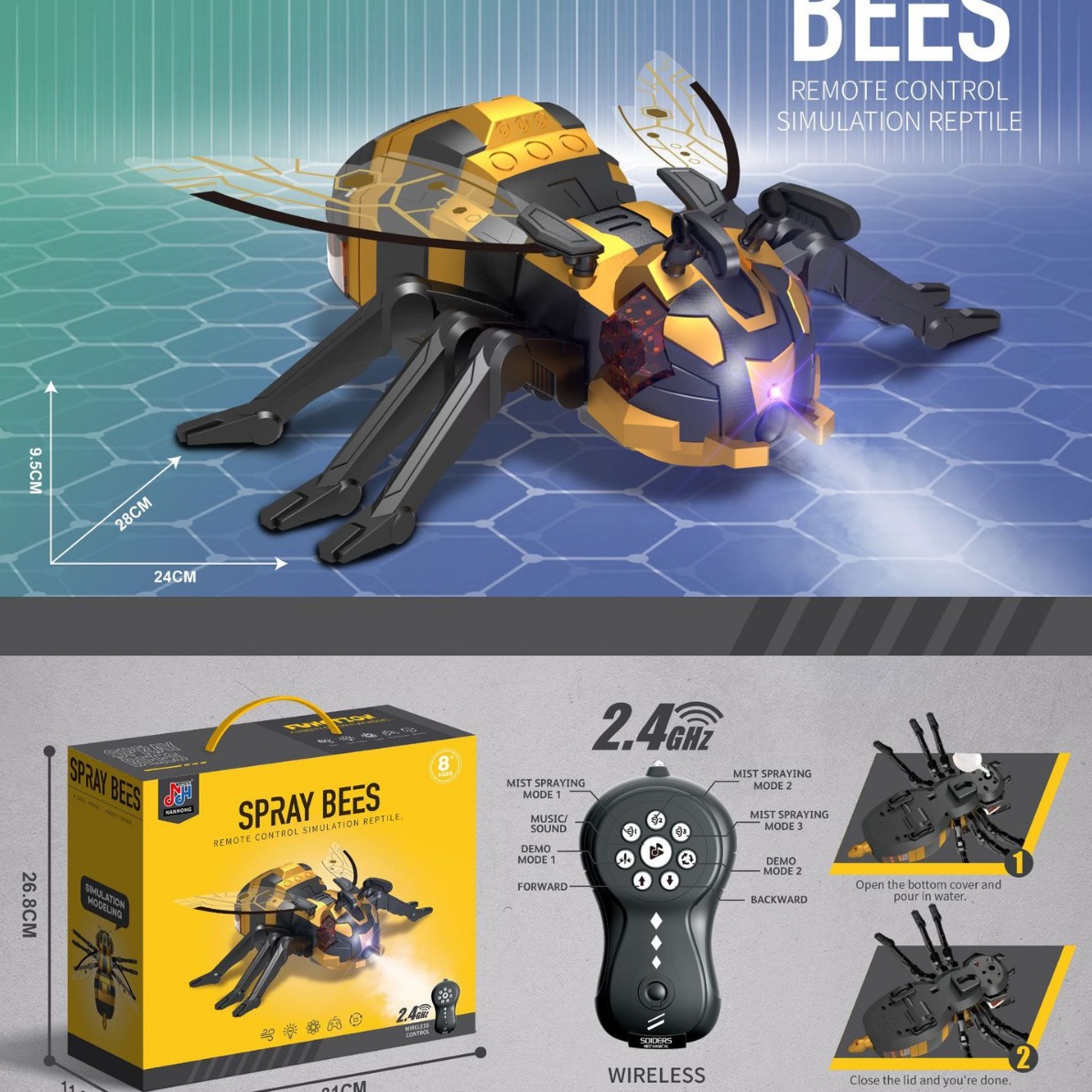  remote control spray Spider toy bee Dragonfly octopus insect toy children's toy gift