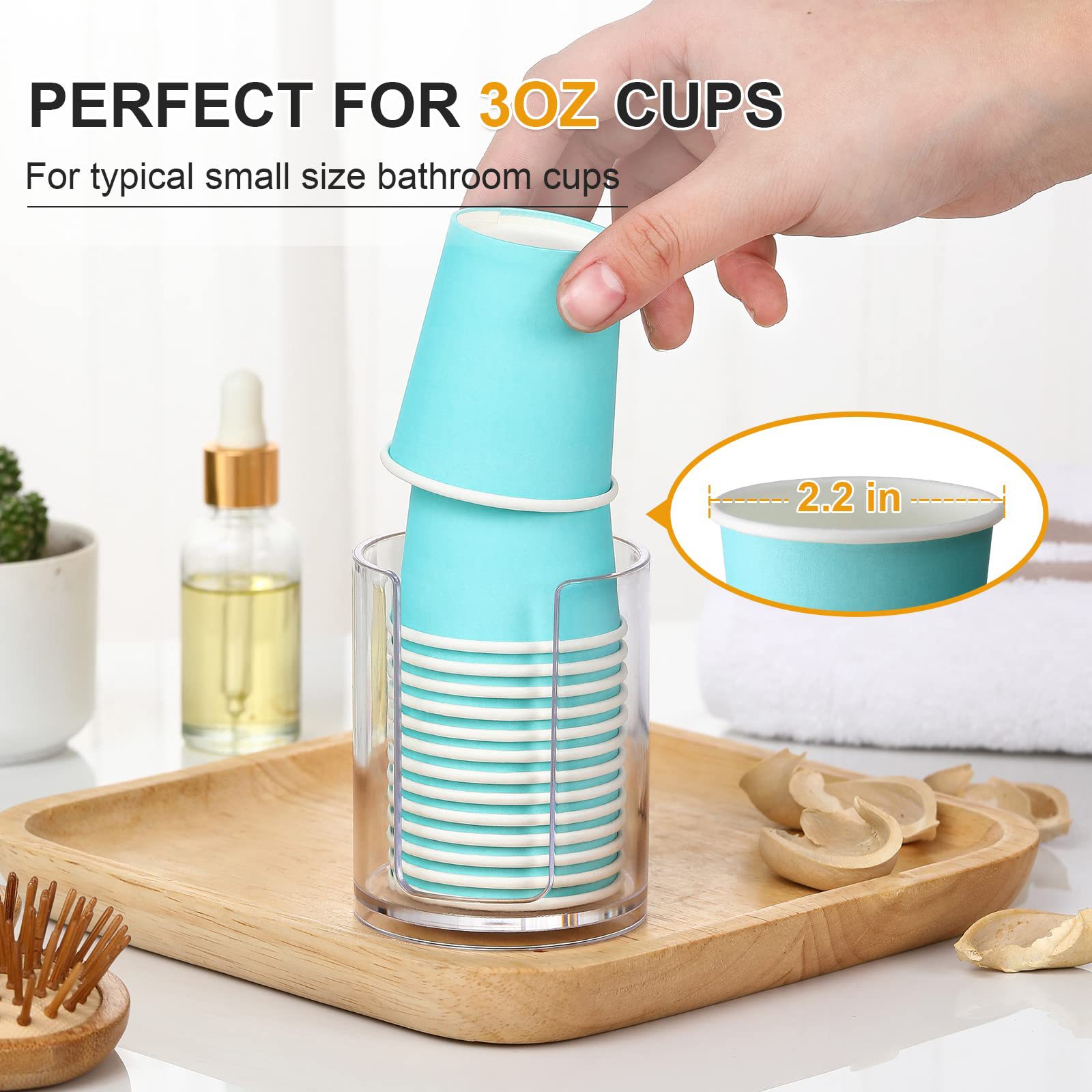 Acrylic Disposable Paper Cup Storage Box Cosmetic Cotton Storage Rack Gargle Cup Box Transparent Box