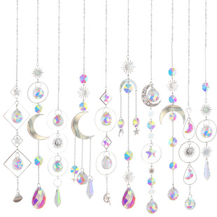 White k Silver Sun Catcher Garden Crystal Pendant Silver Series Eye Moon Angel Star Ball Combination