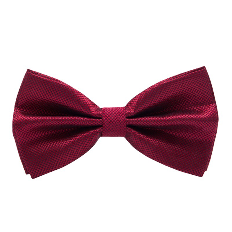 Bow Tie Men's Best Man and Groom Wine Red Black Business Dress Shirt Wedding British Korean Style Bow