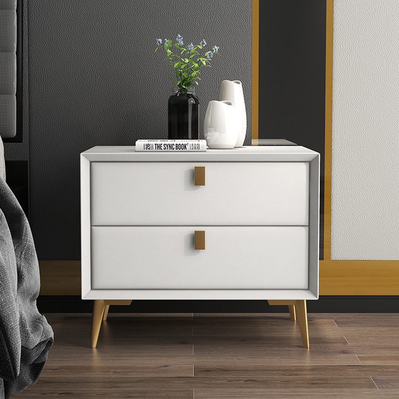Italian Light Luxury Simple Bedside Table Nordic Bedroom Full Set Bedside Cabinet Home Modern Soft Bag Storage Cabinet Wholesale