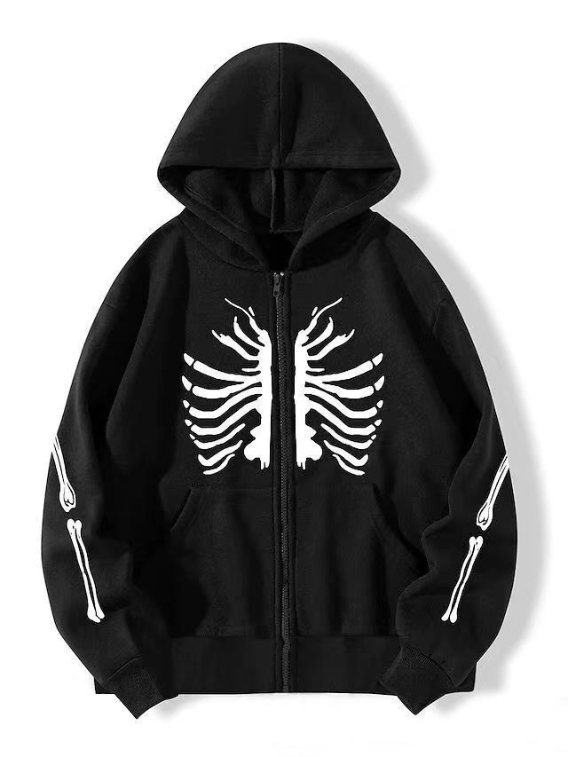 European and American Diablo Style Sweatshirt Men's and Women's Hoodie Gothic Cute Couple Y2Y Harajuku Large Size Zipper Sweatshirt