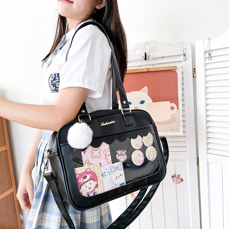 かわいい子供の包みの痛みの包みの女性の日本の透明なバッジの柔らかい妹の学生の肩掛けの学院の風の二次元の包みの包み|undefined