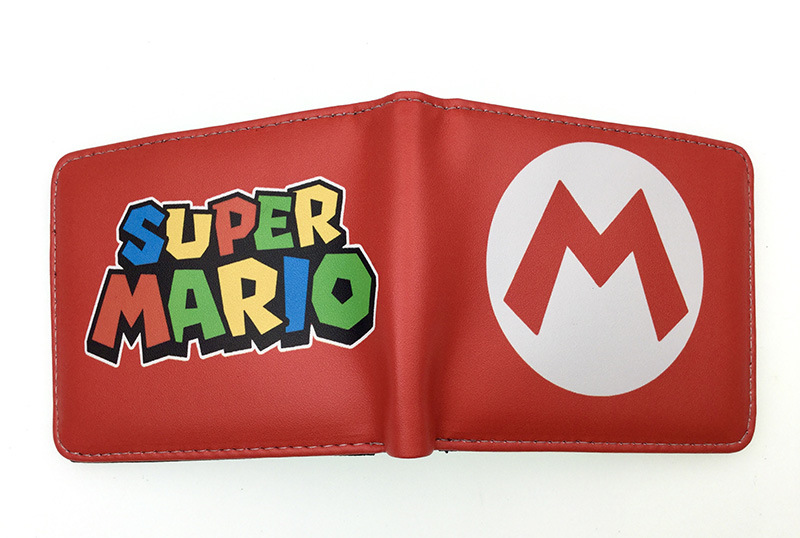 New Super Mary Short Wallet Super Mario Student Unisex PU leather snap wallet wallet