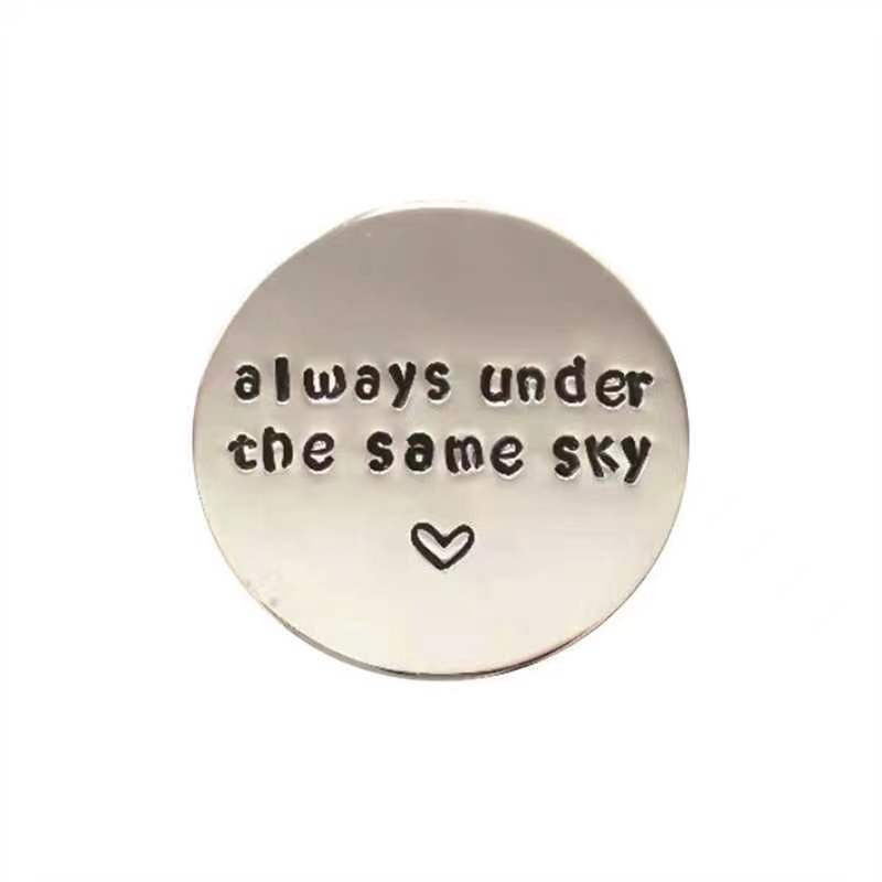 Cross-border hot-selling creative personality stainless steel pocket coin decision lucky coin lettering to send lovers and friends wholesale