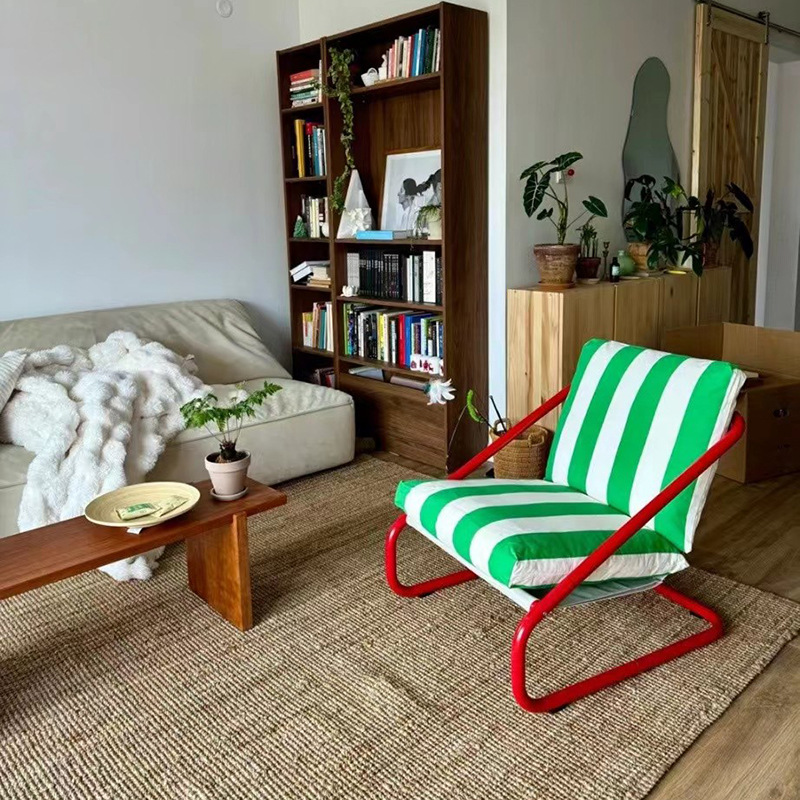 Factory Straight Hair Armchair Radeby Red Green Chair Sofa Chair Home Single Chair Outdoor Leisure Chair