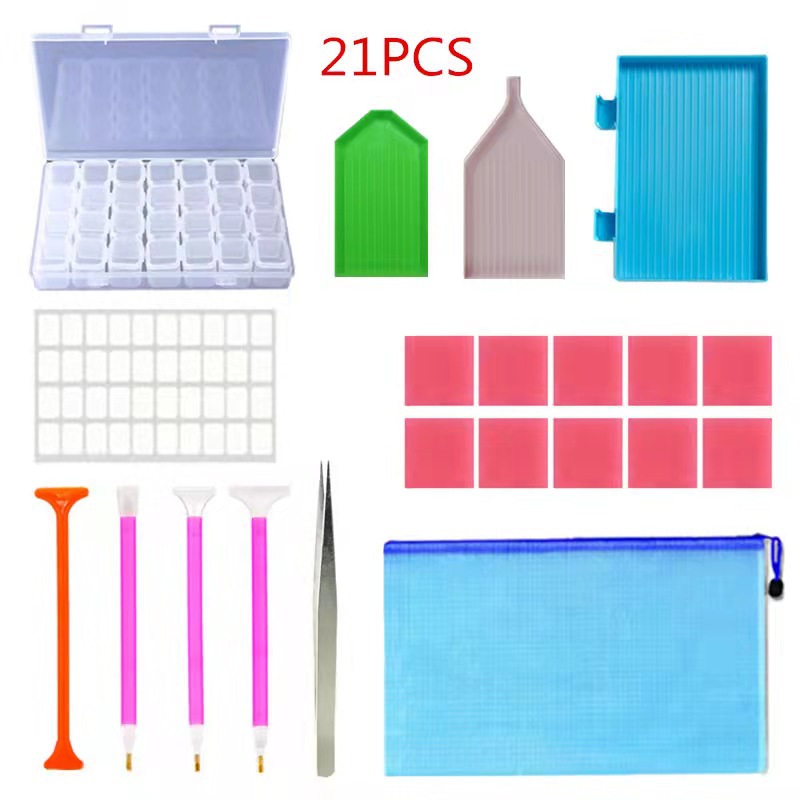 Diamond painting tool accessories point drill pen cross stitch kit Diamond storage box self-sealing bag point drill tool kit set