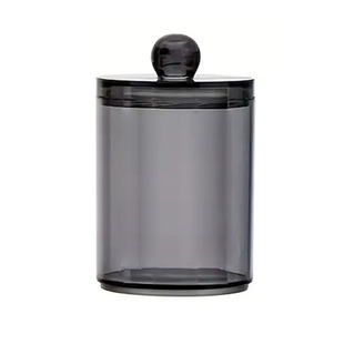 Black transparent cotton swab box cotton swab storage box plastic round small size transparent PS plastic box makeup remover cotton storage