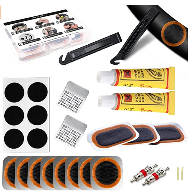 Bicycle tire repair tool combination bicycle cold repair rubber tire lever glue-free tire patch tire repair tool box
