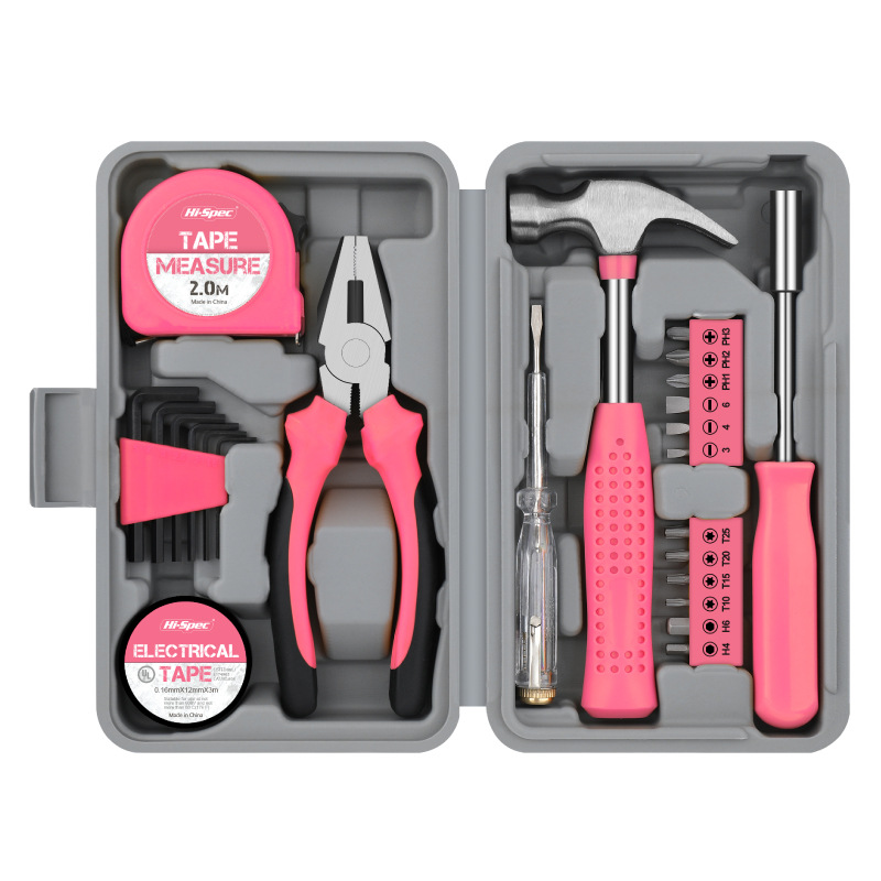 Morita Pink Multifunctional Gift Tool suit Pliers Home Hardware Home Repair Toolbox Combination suit