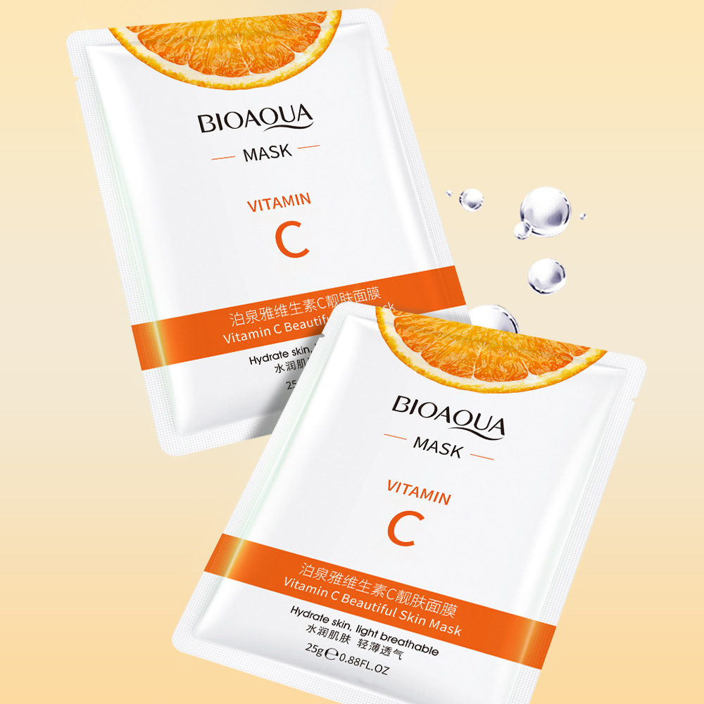 Poquanya Vitamin C Skin Mask Tablet Hydrating and Moisturizing Delicate Gloss Mild Skin Rejuvenation Mask