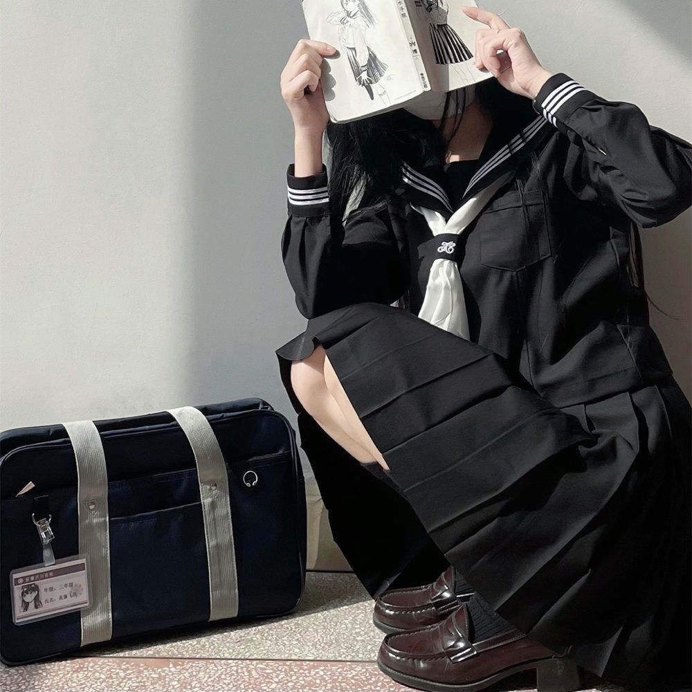 Large size jk uniform spot Basic Black three long short sleeve sailor suit female Orthodox Japanese college style