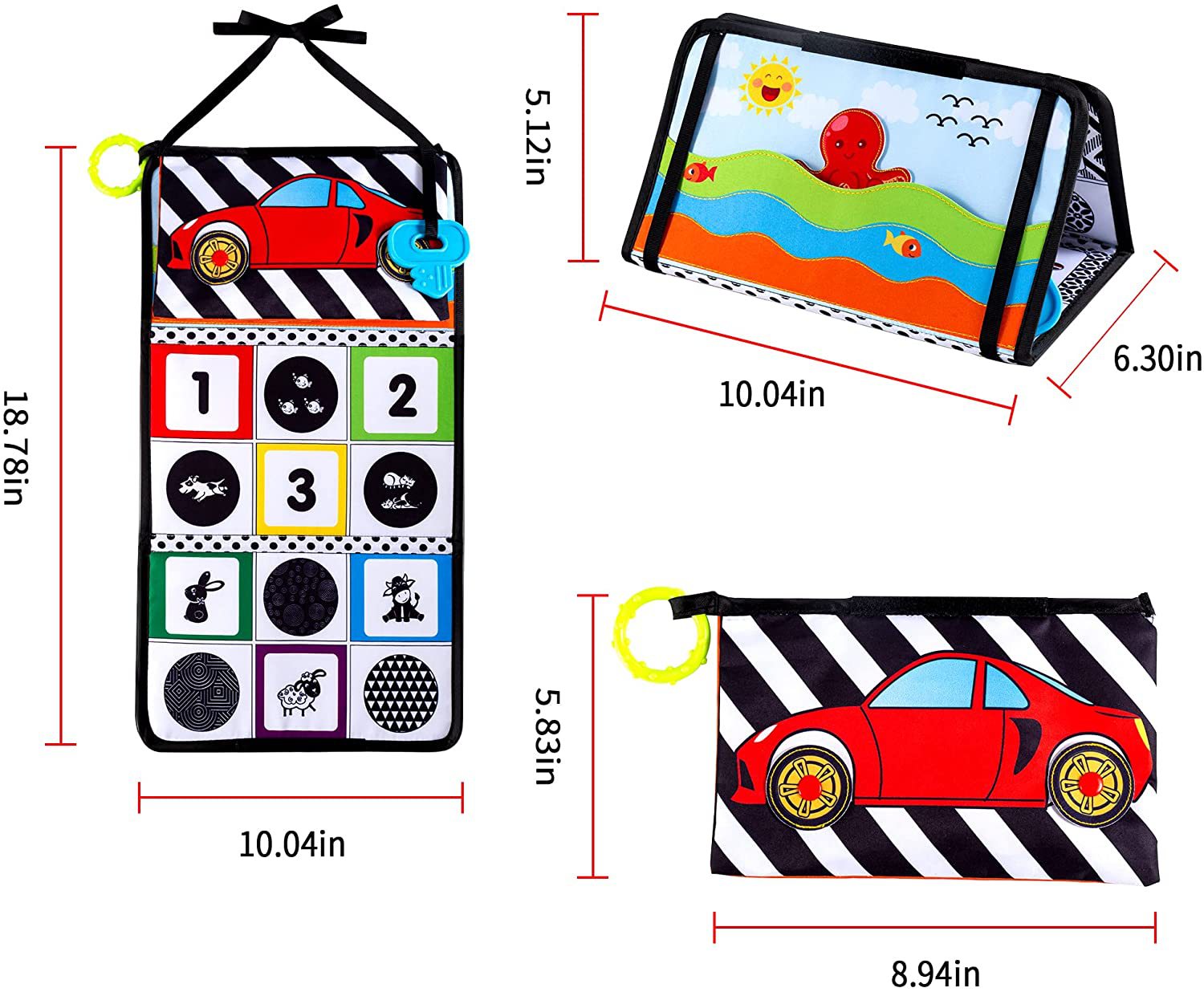 Yonghua Baby Fun Cognitive Folding Photo Album Cloth Book Floor Mirror Car Rear Seat Hanging Ha-ha Mirror Toy