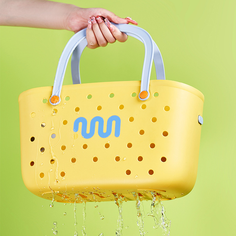 [Dopamine] Contrast color portable bath basket can buy vegetable basket bathroom household goods storage basket bathhouse