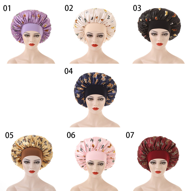 蝶型アマゾンの人気色丁牛乳糸の広い縁の高弾力睡眠帽36直径bonnet cap|undefined