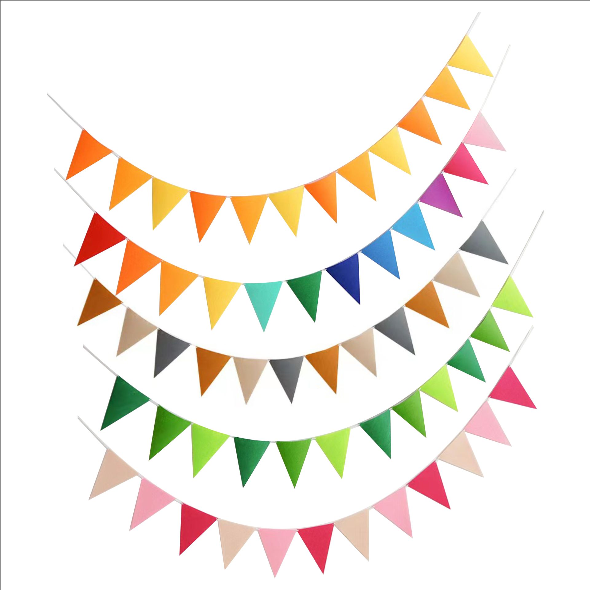 Pennant colorful flag birthday decoration Party children's room kindergarten hanging decoration layout flag wholesale felt flower