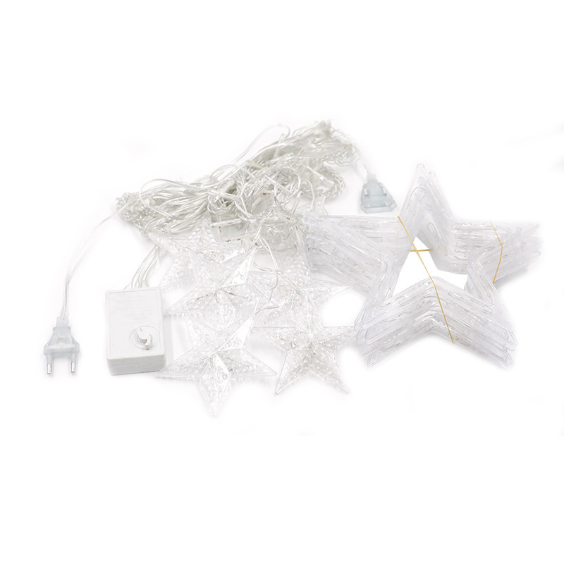 New LED Net Red Star flashing light five-pointed star curtain decorative light string holiday Decorative stars all over the Sky star light string