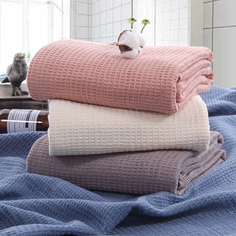 Figure strong cross-border cotton waffle blanket comfortable breathable honeycomb nap blanket cotton towel blanket wholesale