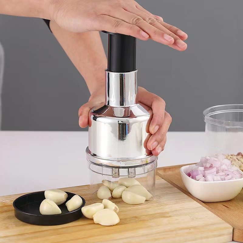 Clap knife 304 stainless steel kitchen supplies manual press type garlic machine cut scallion ginger garlic garlic press wholesale