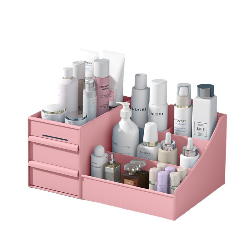Cosmetic storage box drawer dormitory organizing plastic storage rack girls' skin care dressing table storage artifact