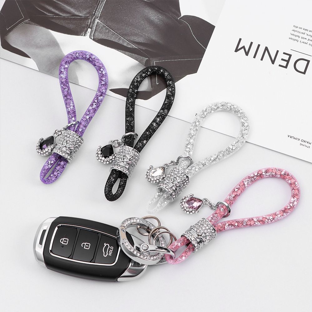 Car diamond key chain car car car with drill rhinestone full drill crystal drill key ring key ring