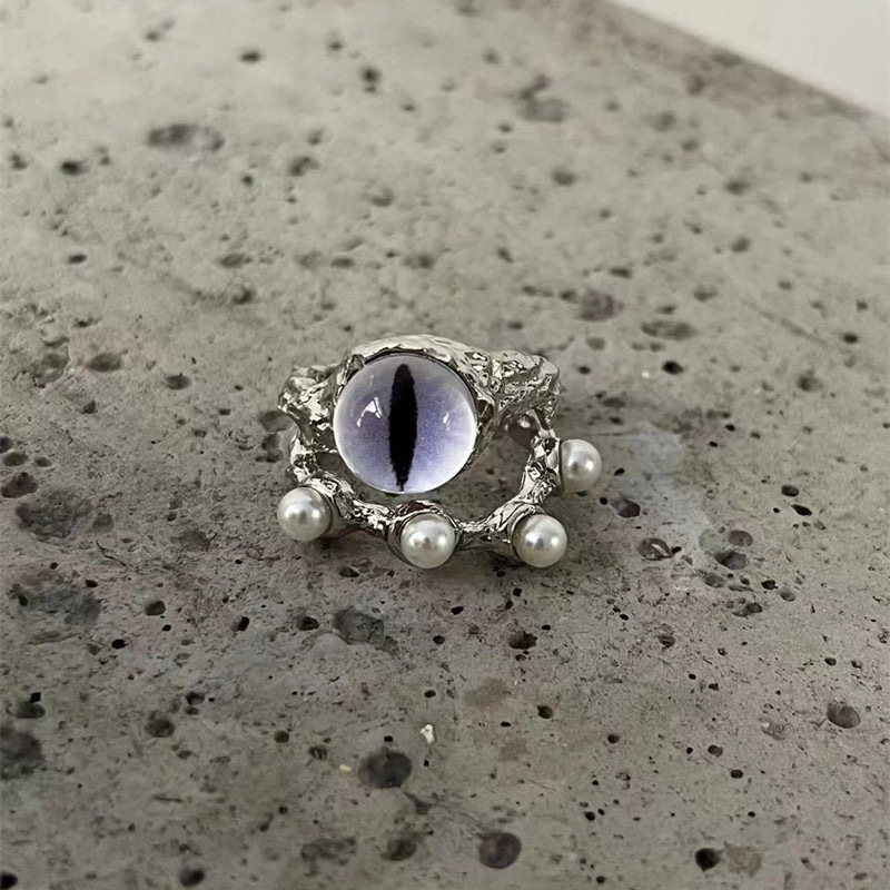 Anello carino con mostro di gatto carino, moda femminile, anello aperto regolabile per dita, anello di personalità per fidanzate di celebrità di Internet_voghion.com