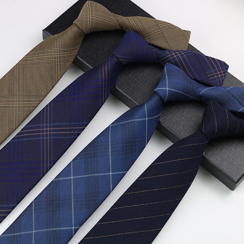 Plaid Tie Men's British Style Business Casual Suit Shirt High-end Striped Fashionable Tie Women's Hand Tie