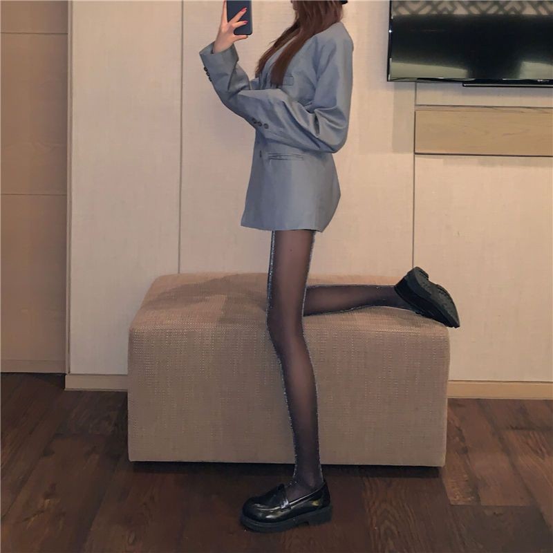 Schlankheitsstrümpfe aus Seide in Silberzwiebelfarbe, Strumpfhose aus silberner Seide, sexy Strümpfe aus heller Seide mit dünner Basis, schwarze Seidenstrümpfe für Damen_voghion.com