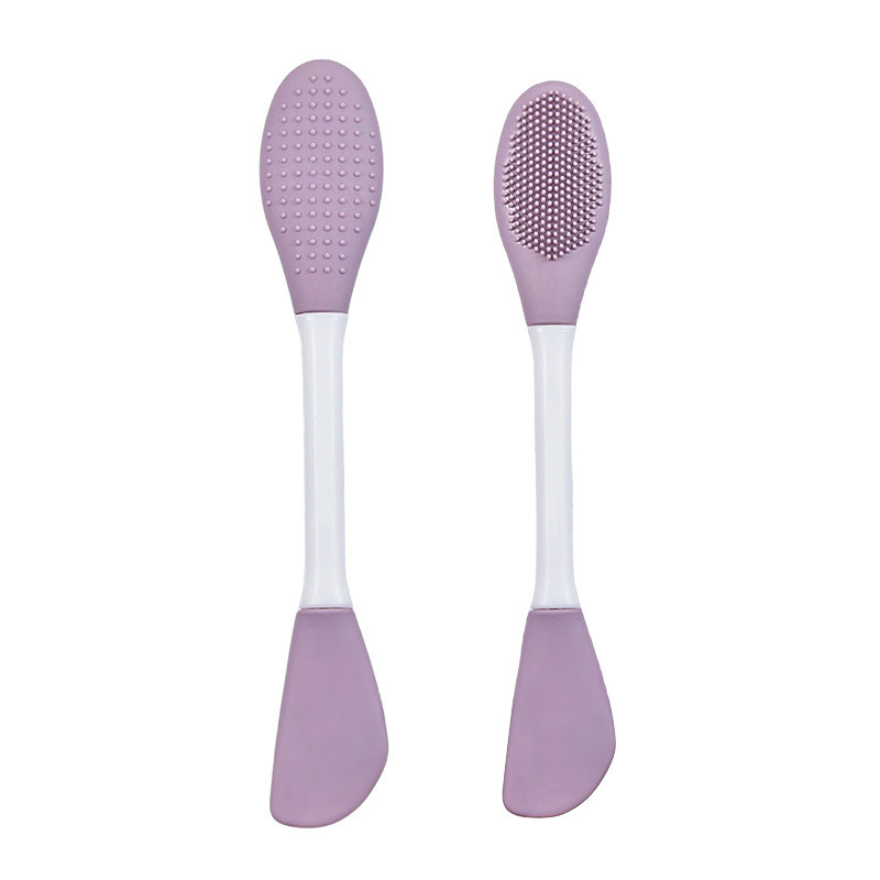 Silicone Double Head Mask Brush Soft Hair Mask Brush Cleaning Face Smear Mask Special Brush for Spa and Beauty Salon