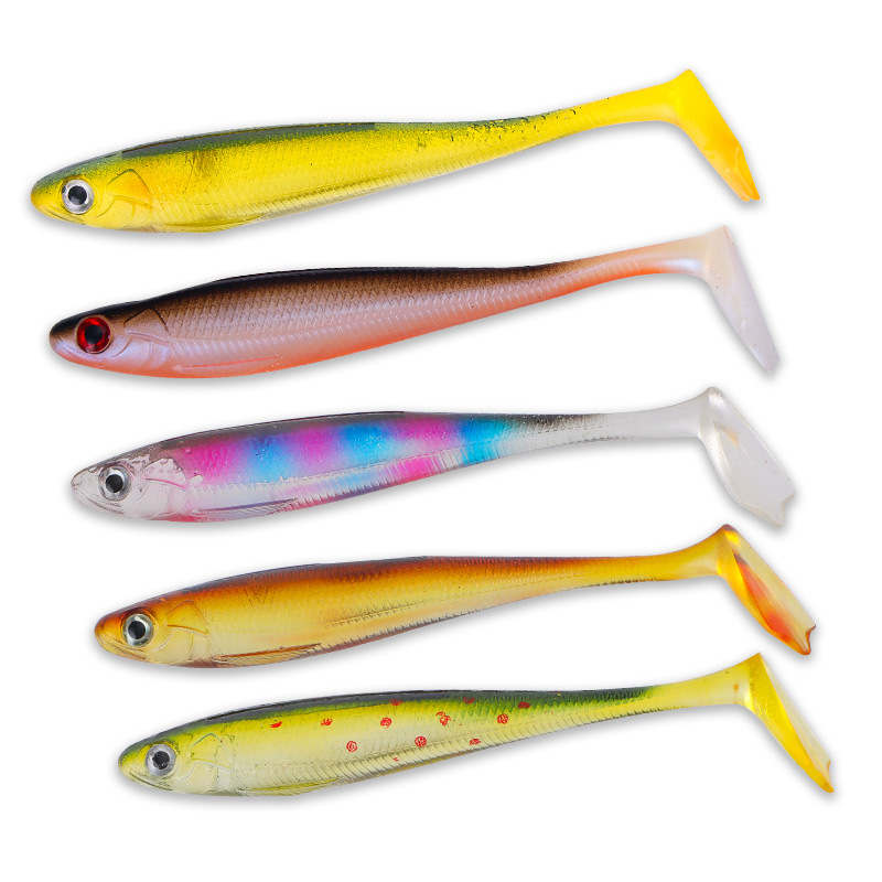 Wei and T-tail soft fish 9cm/5G back with groove PVC material software simulation Luya bait cross-border bait wholesale